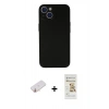 MARSİLYAN™- iPhone 13 Mini Kılıf Yadigar Yansıma Serisi - Siyah Mat Seramik Nano Ekran Koruyucu + Renkli Kamera Lens Koruma Cam - TU