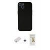 MARSİLYAN™- iPhone 13 Mini Kılıf Yadigar Yansıma Serisi - Siyah Mat Seramik Nano Ekran Koruyucu + Renkli Kamera Lens Koruma Cam - YL