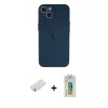 MARSİLYAN™- iPhone 13 Mini Kılıf Yadigar Yansıma Serisi - Siyah Polymer Nano Ekran Koruyucu + Pembe Renkli Kamera Lens Koruma Cam