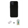 MARSİLYAN™- iPhone 13 Mini Kılıf Yadigar Yansıma Serisi - Siyah Polymer Nano Ekran Koruyucu + Yeşil Renkli Kamera Lens Koruma Cam
