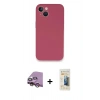MARSİLYAN™- iPhone 13 Mini Kılıf Zirve Modern Özel Seri - Siyah 6D Mat Seramik Hayalet Nano Ekran Koruyucu + Raze Metal Kamera Lens - PE