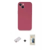 MARSİLYAN™- iPhone 13 Mini Kılıf Zirve Modern Özel Seri - Siyah 6D Mat Seramik Hayalet Nano Ekran Koruyucu + Renkli Kamera Lens Koruma Cam - YL