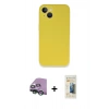 MARSİLYAN™- iPhone 13 Mini Kılıf Zirve Modern Özel Seri - Siyah 6D Mat Seramik Hayalet Nano Ekran Koruyucu + Raze Metal Kamera Lens - YL