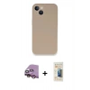 MARSİLYAN™- iPhone 13 Mini Kılıf Zirve Modern Özel Seri - Siyah 6D Mat Seramik Hayalet Nano Ekran Koruyucu + Raze Metal Kamera Lens - PE