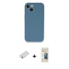 MARSİLYAN™- iPhone 13 Mini Kılıf Zirve Modern Özel Seri - Siyah 6D Mat Seramik Hayalet Nano Ekran Koruyucu + Renkli Kamera Lens Koruma Cam - YL