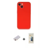 MARSİLYAN™- iPhone 13 Mini Kılıf Zirve Modern Özel Seri - Siyah 6D Mat Seramik Hayalet Nano Ekran Koruyucu + Renkli Kamera Lens Koruma Cam - SI