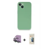 MARSİLYAN™- iPhone 13 Mini Kılıf Zirve Modern Özel Seri - Siyah 6D Mat Seramik Hayalet Nano Ekran Koruyucu + Raze Metal Kamera Lens - YL