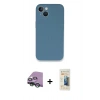 MARSİLYAN™- iPhone 13 Mini Kılıf Zirve Modern Özel Seri - Siyah 6D Mat Seramik Hayalet Nano Ekran Koruyucu + Raze Metal Kamera Lens - YL