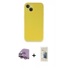 MARSİLYAN™- iPhone 13 Mini Kılıf Zirve Modern Özel Seri - Siyah 6D Mat Seramik Hayalet Nano Ekran Koruyucu + Raze Metal Kamera Lens - PE