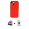 MARSİLYAN™- iPhone 13 Mini Kılıf Zirve Modern Özel Seri - Siyah Bilvis Hayalet Cam Ekran Koruyucu + Raze Metal Kamera Lens - MI