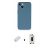 MARSİLYAN™- iPhone 13 Mini Kılıf Zirve Modern Özel Seri - Siyah Bilvis Hayalet Cam Ekran Koruyucu + Renkli Kamera Lens Koruma Cam - PE