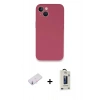MARSİLYAN™- iPhone 13 Mini Kılıf Zirve Modern Özel Seri - Siyah Bilvis Hayalet Cam Ekran Koruyucu + Renkli Kamera Lens Koruma Cam - PE