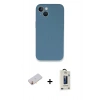 MARSİLYAN™- iPhone 13 Mini Kılıf Zirve Modern Özel Seri - Siyah Bilvis Hayalet Cam Ekran Koruyucu + Renkli Kamera Lens Koruma Cam - SI