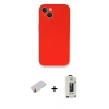 MARSİLYAN™- iPhone 13 Mini Kılıf Zirve Modern Özel Seri - Siyah Bilvis Hayalet Cam Ekran Koruyucu + Renkli Kamera Lens Koruma Cam - SI