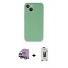 MARSİLYAN™- iPhone 13 Mini Kılıf Zirve Modern Özel Seri - Siyah Bilvis Hayalet Cam Ekran Koruyucu + Raze Metal Kamera Lens - YL