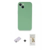 MARSİLYAN™- iPhone 13 Mini Kılıf Zirve Modern Özel Seri - Siyah Mat Seramik Nano Ekran Koruyucu + Renkli Kamera Lens Koruma Cam - SI