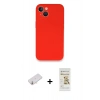 MARSİLYAN™- iPhone 13 Mini Kılıf Zirve Modern Özel Seri - Siyah Mat Seramik Nano Ekran Koruyucu + Renkli Kamera Lens Koruma Cam - YL