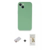 MARSİLYAN™- iPhone 13 Mini Kılıf Zirve Modern Özel Seri - Siyah Mat Seramik Nano Ekran Koruyucu + Renkli Kamera Lens Koruma Cam - SI