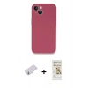MARSİLYAN™- iPhone 13 Mini Kılıf Zirve Modern Özel Seri - Siyah Mat Seramik Nano Ekran Koruyucu + Renkli Kamera Lens Koruma Cam - SI