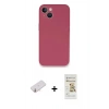 MARSİLYAN™- iPhone 13 Mini Kılıf Zirve Modern Özel Seri - Siyah Mat Seramik Nano Ekran Koruyucu + Renkli Kamera Lens Koruma Cam - YL