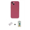 MARSİLYAN™- iPhone 13 Mini Kılıf Zirve Modern Özel Seri - Siyah Polymer Nano Ekran Koruyucu + Renkli Kamera Lens Koruma Cam - YL
