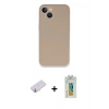 MARSİLYAN™- iPhone 13 Mini Kılıf Zirve Modern Özel Seri - Siyah Polymer Nano Ekran Koruyucu + Renkli Kamera Lens Koruma Cam - SI