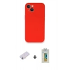 MARSİLYAN™- iPhone 13 Mini Kılıf Zirve Modern Özel Seri - Siyah Polymer Nano Ekran Koruyucu + Renkli Kamera Lens Koruma Cam - SI