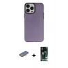 MARSİLYAN™- iPhone 13 Pro Kılıf Ahenk Çizgi Prime - Şeffaf 360 Full Body Arka Koruyucu + Renkli Kamera Lens Koruma Cam - TU