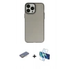 MARSİLYAN™- iPhone 13 Pro Kılıf Ahenk Çizgi Prime - Siyah 3D Antistatik Seramik Nano Ekran Koruyucu + Renkli Kamera Lens Koruma Cam - SI