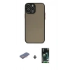 MARSİLYAN™- iPhone 13 Pro Kılıf Ahenk Çizgi Serisi - Şeffaf 360 Full Body Arka Koruyucu + Renkli Kamera Lens Koruma Cam - PE