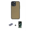 MARSİLYAN™- iPhone 13 Pro Kılıf Ahenk Çizgi Serisi - Şeffaf 360 Full Body Arka Koruyucu + Renkli Kamera Lens Koruma Cam - PE