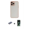 MARSİLYAN™- iPhone 13 Pro Kılıf Ahenk Çizgi Serisi - Şeffaf 360 Full Body Arka Koruyucu + Renkli Kamera Lens Koruma Cam - PE
