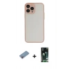 MARSİLYAN™- iPhone 13 Pro Kılıf Ahenk Çizgi Serisi - Şeffaf 360 Full Body Arka Koruyucu + Shine Kamera Lens Koruma Cam - PE