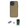 MARSİLYAN™- iPhone 13 Pro Kılıf Ahenk Çizgi Serisi - Şeffaf 360 Full Body Arka Koruyucu + Renkli Kamera Lens Koruma Cam - SI