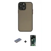 MARSİLYAN™- iPhone 13 Pro Kılıf Ahenk Çizgi Serisi - Şeffaf 360 Full Body Arka Koruyucu + Renkli Kamera Lens Koruma Cam - SI