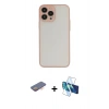 MARSİLYAN™- iPhone 13 Pro Kılıf Ahenk Çizgi Serisi - Siyah 3D Antistatik Seramik Nano Ekran Koruyucu + Renkli Kamera Lens Koruma Cam - TU