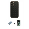 MARSİLYAN™- iPhone 13 Pro Kılıf Ahenk Işık - Şeffaf 360 Full Body Arka Koruyucu + Shine Kamera Lens Koruma Cam - GI