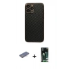 MARSİLYAN™- iPhone 13 Pro Kılıf Ahenk Işık - Şeffaf 360 Full Body Arka Koruyucu + Mavi Renkli Kamera Lens Koruma Cam