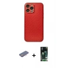 MARSİLYAN™- iPhone 13 Pro Kılıf Ahenk Işık - Şeffaf 360 Full Body Arka Koruyucu + Renkli Kamera Lens Koruma Cam - PE