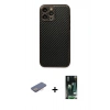 MARSİLYAN™- iPhone 13 Pro Kılıf Ahenk Işık - Şeffaf 360 Full Body Arka Koruyucu + Renkli Kamera Lens Koruma Cam - PE