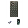 MARSİLYAN™- iPhone 13 Pro Kılıf Ahenk Işık - Şeffaf 360 Full Body Arka Koruyucu + Renkli Kamera Lens Koruma Cam - PE
