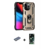 MARSİLYAN™- iPhone 13 Pro Kılıf Ahenk Klasik Koleksiyonu - Şeffaf 360 Full Body Arka Koruyucu + Renkli Kamera Lens Koruma Cam - YL