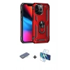 MARSİLYAN™- iPhone 13 Pro Kılıf Ahenk Klasik Koleksiyonu - Siyah 3D Antistatik Seramik Nano Ekran Koruyucu + Renkli Kamera Lens Koruma Cam - YL