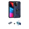 MARSİLYAN™- iPhone 13 Pro Kılıf Ahenk Klasik Koleksiyonu - Siyah 3D Antistatik Seramik Nano Ekran Koruyucu + Renkli Kamera Lens Koruma Cam - YL