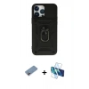 MARSİLYAN™- iPhone 13 Pro Kılıf Ahenk Klasik - Siyah 3D Antistatik Seramik Nano Ekran Koruyucu + Shine Kamera Lens Koruma Cam - PE