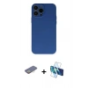 MARSİLYAN™- iPhone 13 Pro Kılıf Ahenk Serisi - Siyah 3D Antistatik Seramik Nano Ekran Koruyucu + Renkli Kamera Lens Koruma Cam - SI