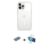 MARSİLYAN™- iPhone 13 Pro Kılıf Ahenk Yansıma Prime - Siyah 3D Antistatik Seramik Nano Ekran Koruyucu + Renkli Kamera Lens Koruma Cam - YL