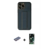 MARSİLYAN™- iPhone 13 Pro Kılıf Akış Doku - Şeffaf 360 Full Body Arka Koruyucu + Renkli Kamera Lens Koruma Cam - PE