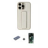 MARSİLYAN™- iPhone 13 Pro Kılıf Akış Doku - Şeffaf 360 Full Body Arka Koruyucu + Renkli Kamera Lens Koruma Cam - YL