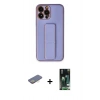 MARSİLYAN™- iPhone 13 Pro Kılıf Akış Doku - Şeffaf 360 Full Body Arka Koruyucu + Renkli Kamera Lens Koruma Cam - SI